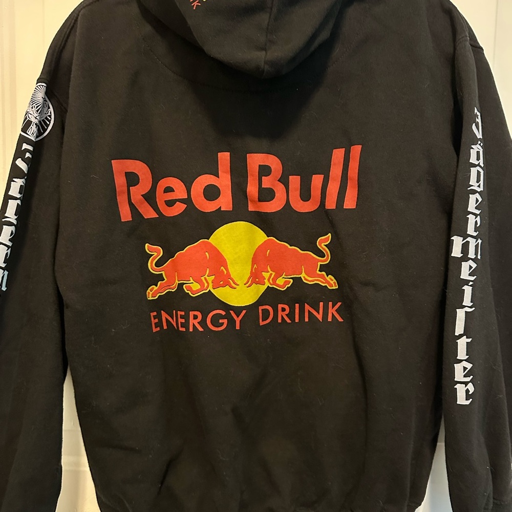 Woman’s S Jagermeister Black Pullover Hoodie with Orange Accents - Picture 6 of 8